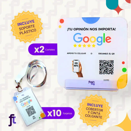 Combo - 10 Tarjetas de Google + 2 Carteles de Google