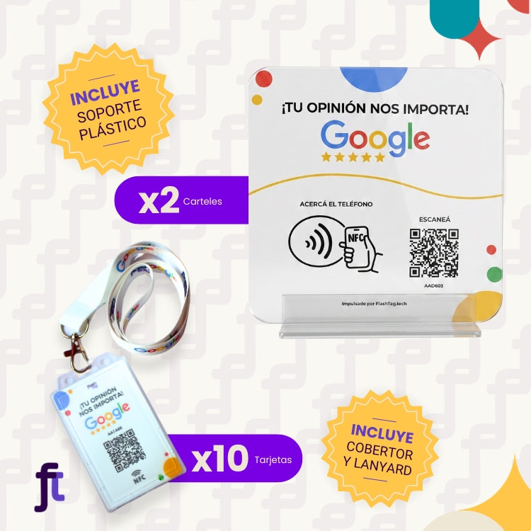 Combo - 10 Tarjetas de Google + 2 Carteles de Google