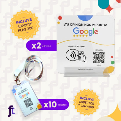 Combo - 10 Tarjetas de Google + 2 Carteles de Google