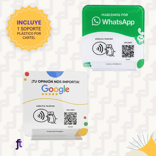Combo - Cartel de Google + Cartel de WhatsApp